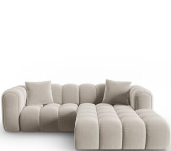 3-Sitzer Designer Ecksofa „Clotilde“ mit Eckteil rechts - Samtbezug