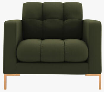 Designer armchair "Mamaia" with textured fabric - green