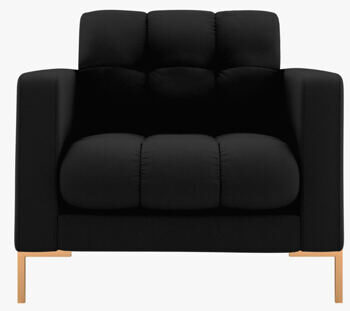 Designer armchair "Mamaia" with textured fabric - black