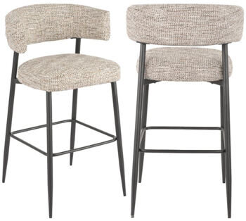 set of 2 designer bar stools "Rochelle" (2 pieces), Trendy Nature