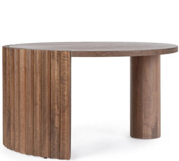 Runder, massiver Design Couchtisch „Orissa“ Natural, Ø 80 x 45 cm