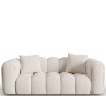 2-seater designer sofa "Clotilde" - textured fabric