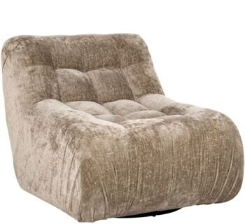 Swivel design armchair "Rosy" chenille taupe