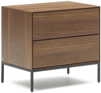 Design bedside table/side table "Valencia" 60 x 55 cm - walnut/black