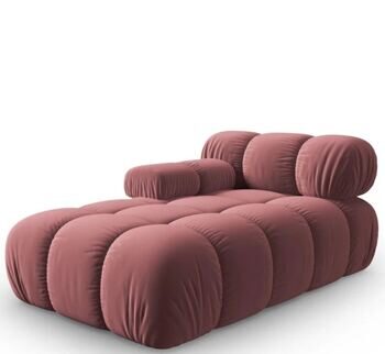 Modular chaise longue "Bellis" with armrest left - velvet cover