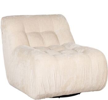 Swivel design armchair "Rosy" chenille white