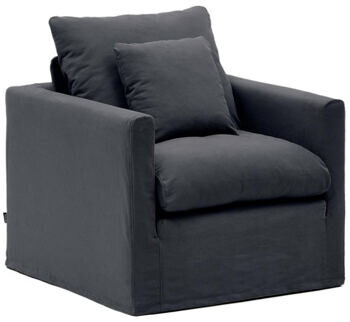 Designer armchair "Joelle" with removable cover, anthracite