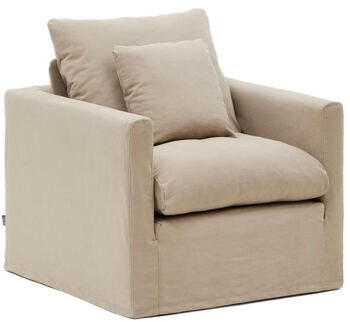 Designsessel „Joelle“ mit abnehmbaren Bezug, Beige