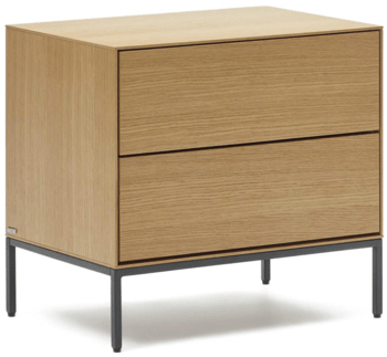 Design bedside table/side table "Valencia" 60 x 55 cm - oak/black