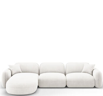 4-Sitzer Designer Ecksofa 320 „Lucien“ mit Eckteil links - Samtbezug Bubble