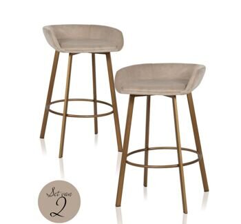 set of 2 design bar stools "Cressida" (2 pieces)