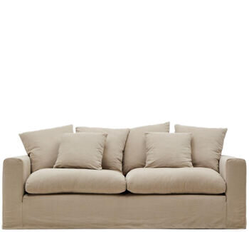 3-Sitzer Design Sofa „Joelle“ mit abnehmbaren Bezug, Beige