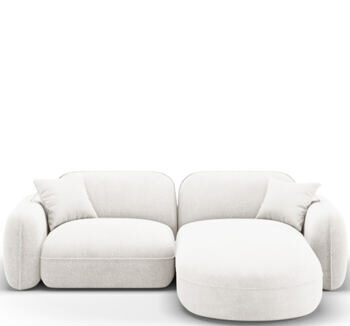 3-Sitzer Designer Ecksofa „Lucien“ mit Eckteil rechts - Samtbezug Bubble