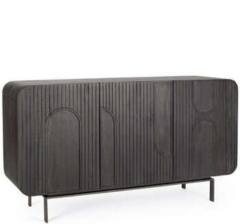 Massives Design Sideboard „Orissa“ Schwarz, 3-türig