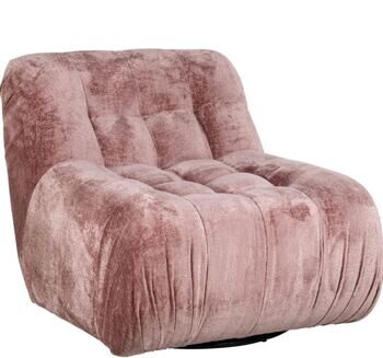 Swivel design armchair "Rosy" chenille rose