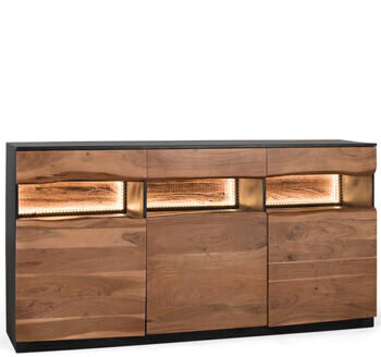 Massives Sideboard „Imphal“ mit Innenbeleuchtung, 180 x 93 cm