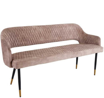 Design bench "Paris" with armrests - velvet greige