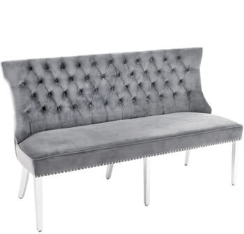 Design sofa bench "Modern Baroque" with lion head - gray/silver 



Archived