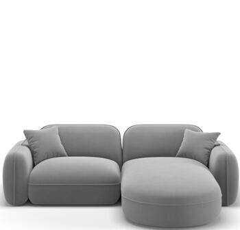 3-Sitzer Designer Ecksofa „Lucien“ mit Eckteil rechts  - Samtbezug Casino