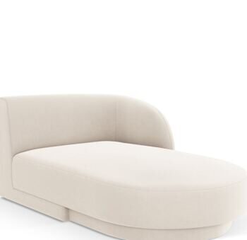 Design Chaiselongue „Miley“ mit Armlehne rechts - Samtbezug