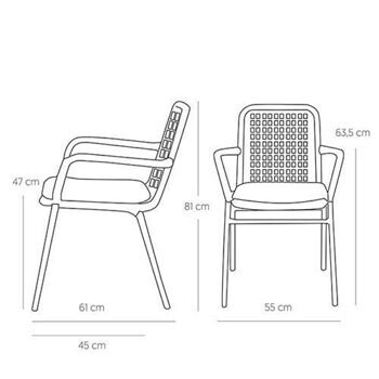 Tavolino alto in rattan bianco cm Ø 50 x H.55 KOS