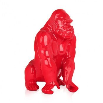 Design-Skulptur Orang-Utan 38 cm - Rot