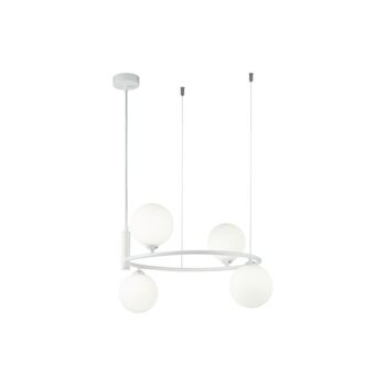 Height adjustable hanging lamp "Ring" White Ø 43.5 cm