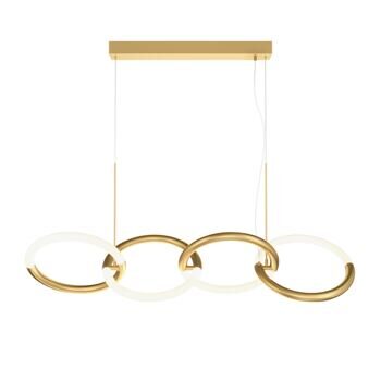 LED design hanging lamp "Node", gold 100 x 120 cm