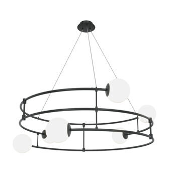 Pendant lamp "Balance" Black / White, 6-flame Ø 81.2 cm