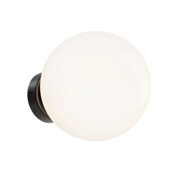 Basic Form" wall lamp Ø 20 cm, black/opal glass