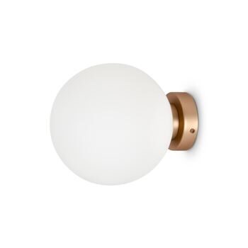 Basic Form" wall lamp Ø 20 cm, gold/opal glass