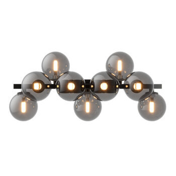 Wall lamp "Dallas" gray/black, 9-flame