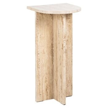 Design side table "Costello" made of travertine, Ø 25.5 x 51 cm