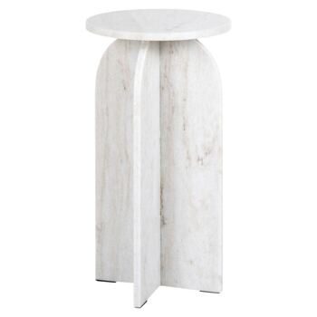 Marble design side table "Luciano", Ø 27.5 x 51.5 cm