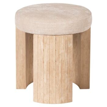 Design Hocker „Gallice“ Travertinstein/Beige