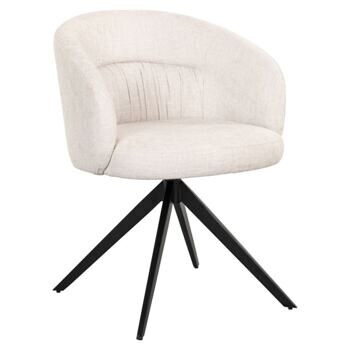 Swivel design armchair "Olivia" with armrests, ecru