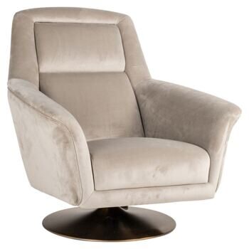 Swivel design armchair "Nova" velvet beige