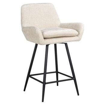 Linsey" swivel bar stool - chenille beige