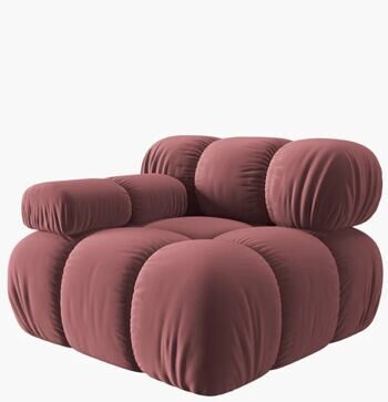 Modular corner element left "Bellis" - velvet cover