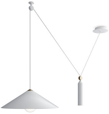 Design pendant lamp "Peso", white