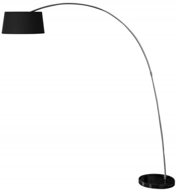 Design arc lamp "Forma" 195 x 215 cm - Black/Gold with marble base