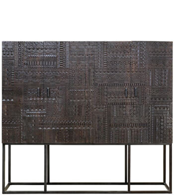 Massiver Design Vitrinenschrank „Jeroglifico“, 4-türig - 160 x 180 cm