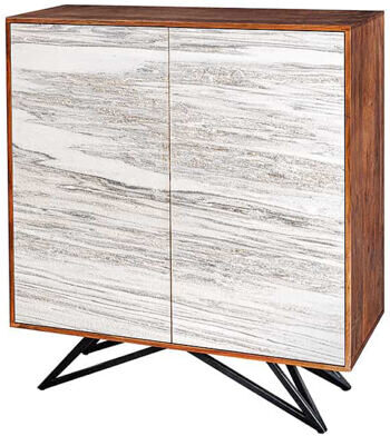 Design Highboard „Mountain Soul“, Naturstein Weiss - 100 x 120 cm