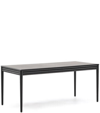 Extendable design dining table "Lennon", black oak, 160-200 x 90 cm