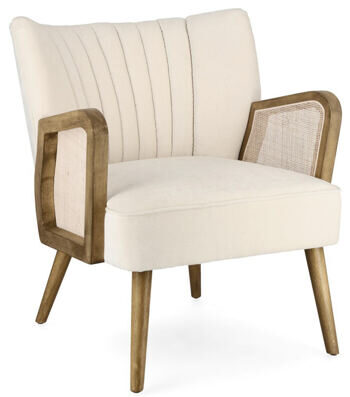 Retro design armchair "Virna", ivory