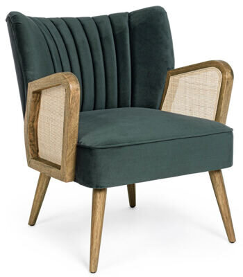 Retro design armchair "Virna", dark green