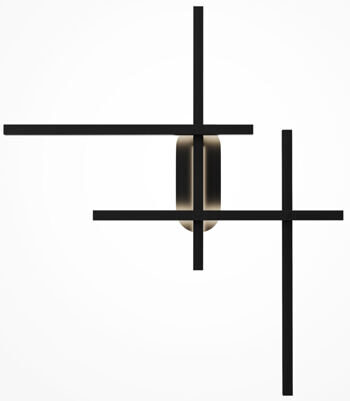 LED design wall lamp "Halo" 78 x 68 cm, black