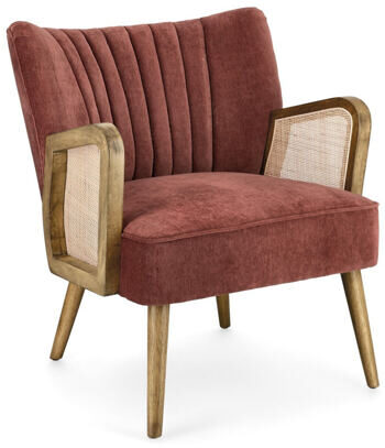 Retro design armchair "Virna", brick red