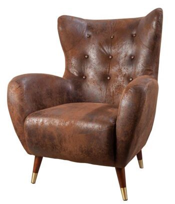 Design lounge chair "Don" - antique brown
