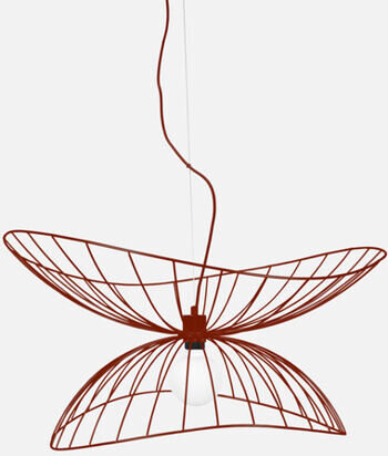 Flexible design pendant lamp "Ray" Ø 70 cm - matt red